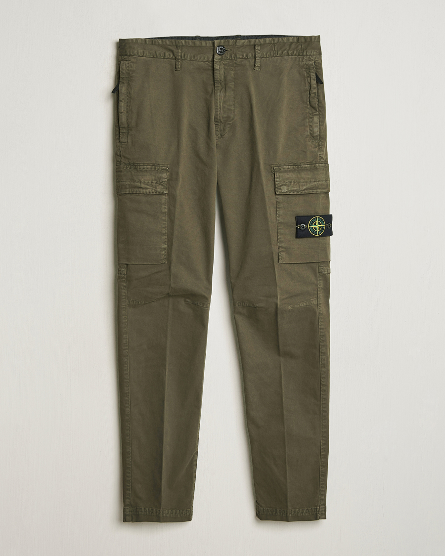 Men | Trousers | Stone Island | Stretch Twill Cargo Pants Military Green