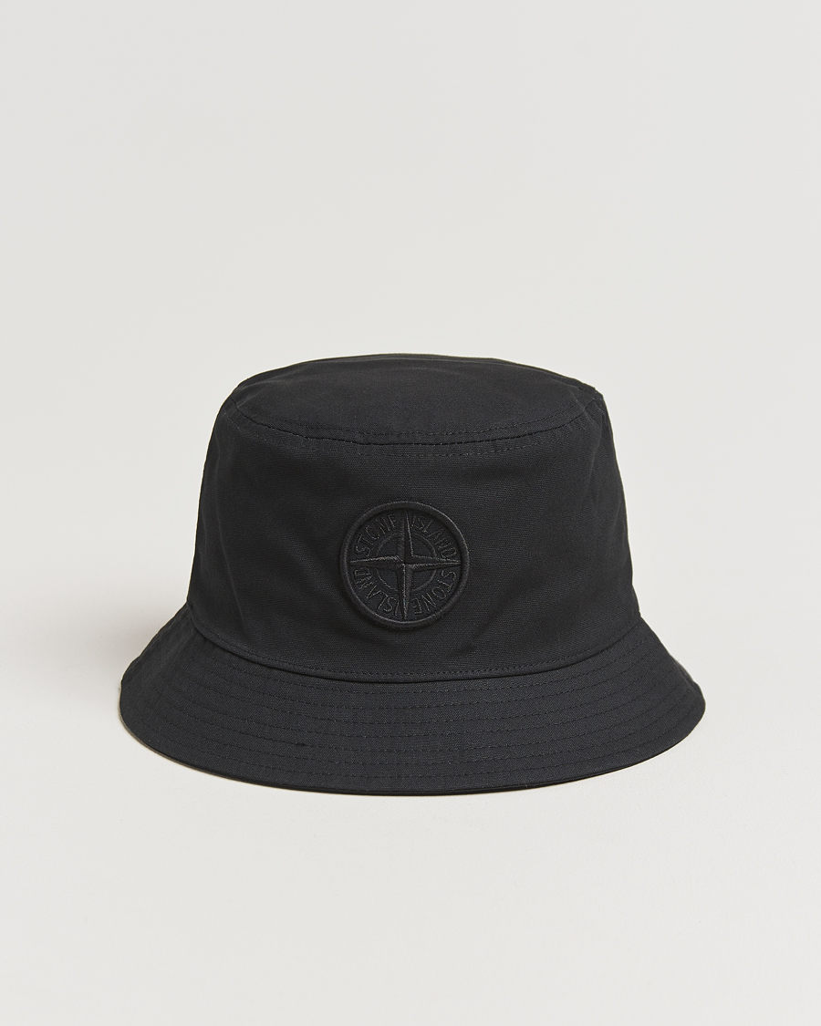Men | Stone Island Logo Bucket Hat Black | Stone Island | Logo Bucket Hat Black