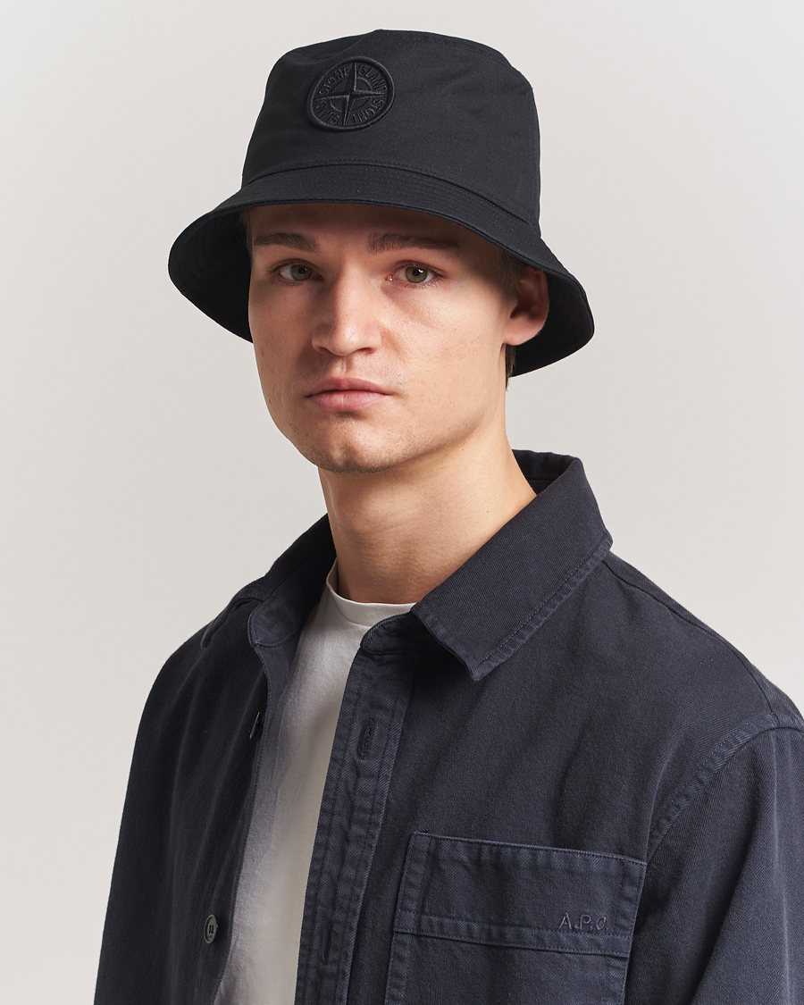 Men | Stone Island Logo Bucket Hat Black | Stone Island | Logo Bucket Hat Black