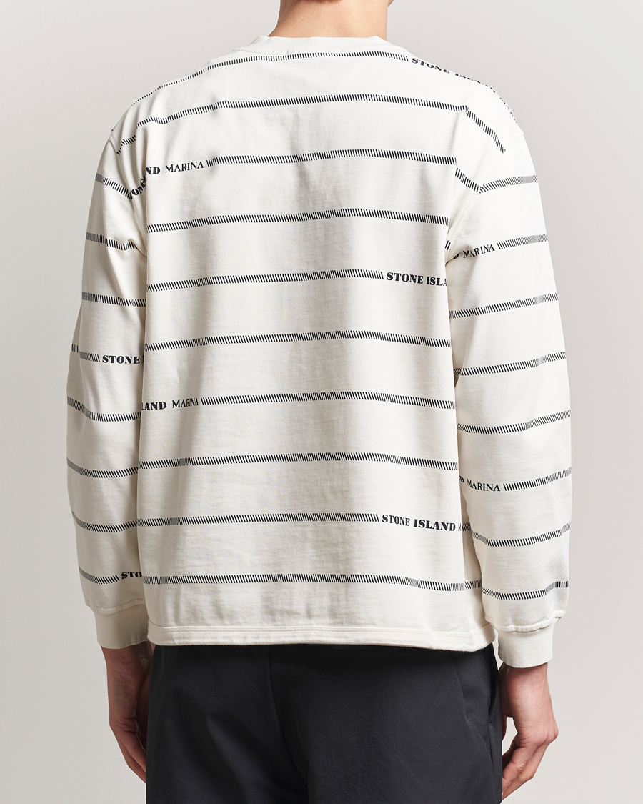 Men | Sweaters & Knitwear | Stone Island | Marina Striped Cotton Sweatshirt Ivory