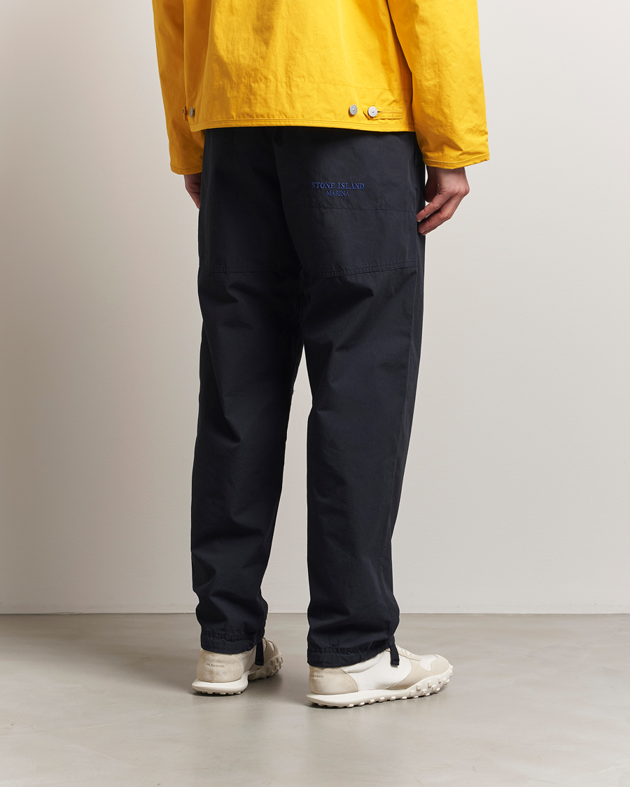 Stone Island Marina Organic Cotton Tela Pants Navy Blue at