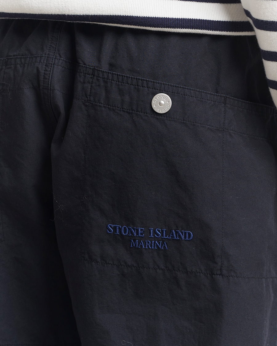 Stone Island Marina Organic Cotton Tela Pants Navy Blue at