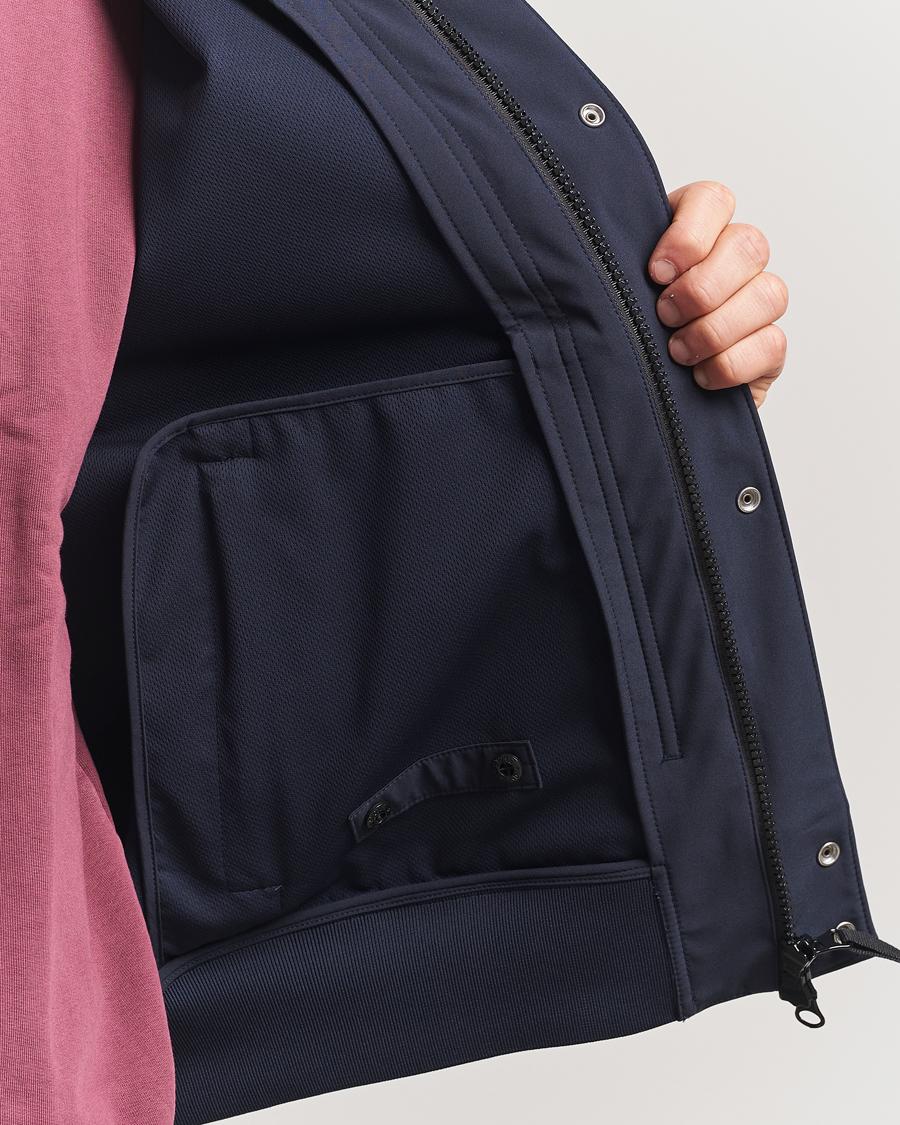 Men | Coats & Jackets | Stone Island | Soft Shell Hooded Jacket Navy Blue