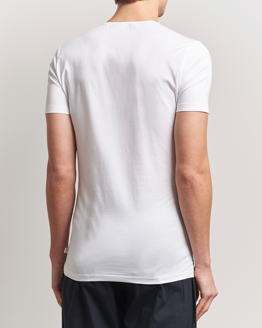 Men | T-Shirts | Derek Rose | Pima Cotton Crew Neck T-Shirt White