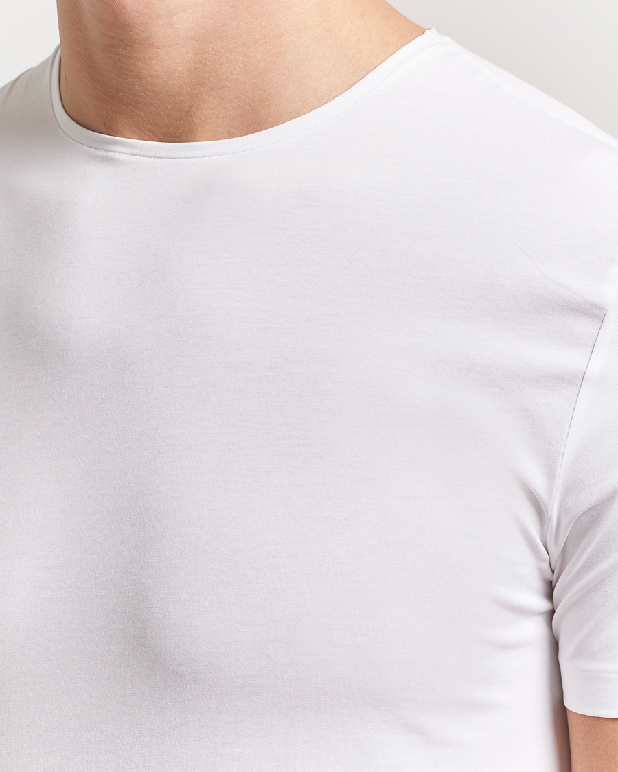 Men | T-Shirts | Derek Rose | Pima Cotton Crew Neck T-Shirt White