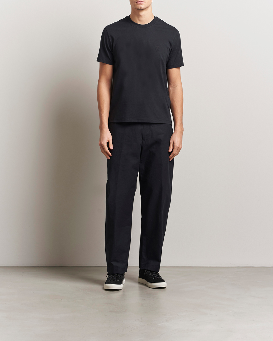 Men | T-Shirts | AMI | Tonal Heart Logo T-Shirt Black