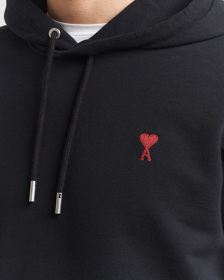 Men | Sweaters & Knitwear | AMI | Heart Logo Hoodie Black