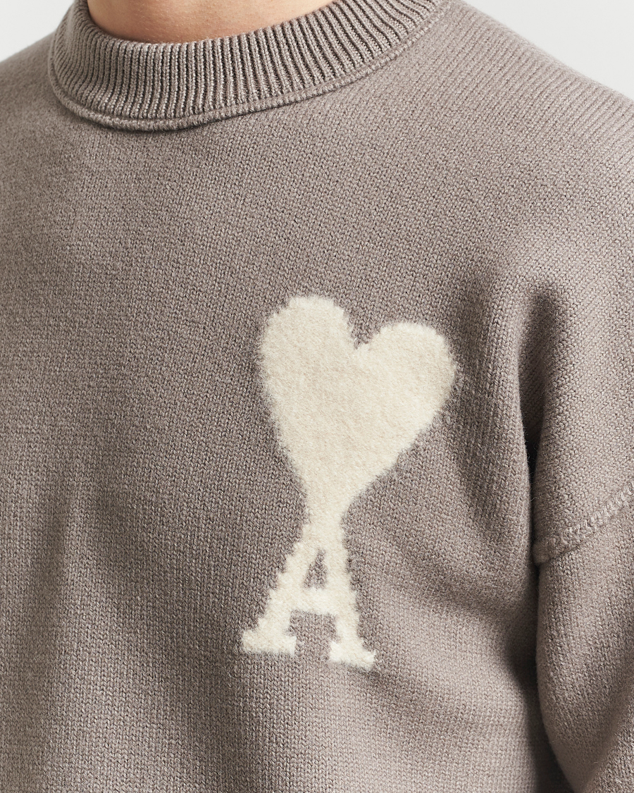 AMI Big Heart Wool Sweater Ash at CareOfCarl.com