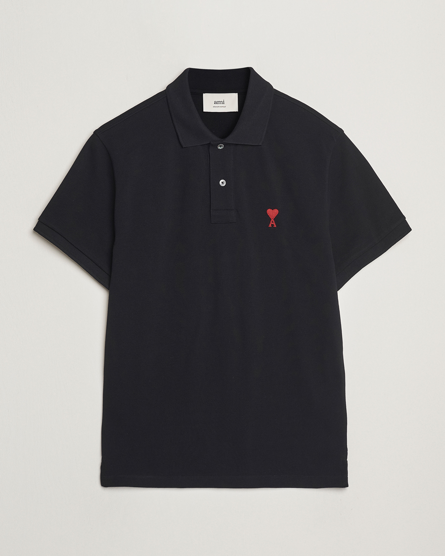 Men | Polo Shirts | AMI | Heart Logo Polo Black