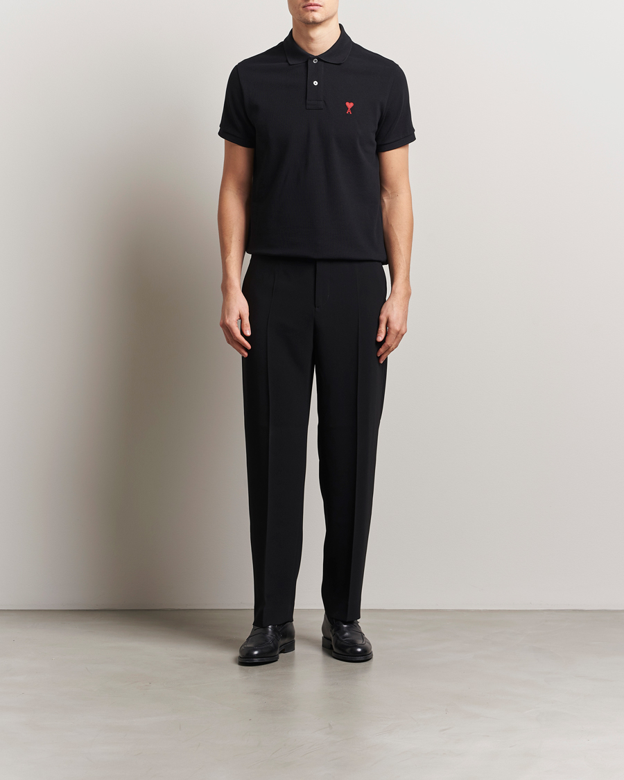 Men | Polo Shirts | AMI | Heart Logo Polo Black