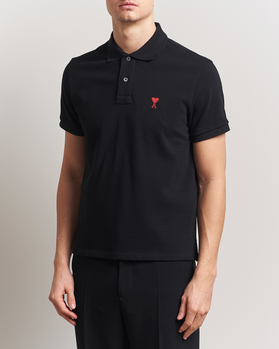 Men | Polo Shirts | AMI | Heart Logo Polo Black