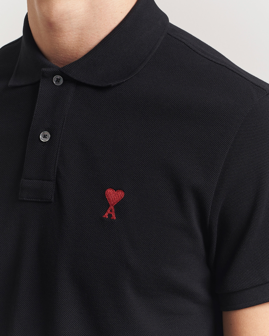 Men | Polo Shirts | AMI | Heart Logo Polo Black