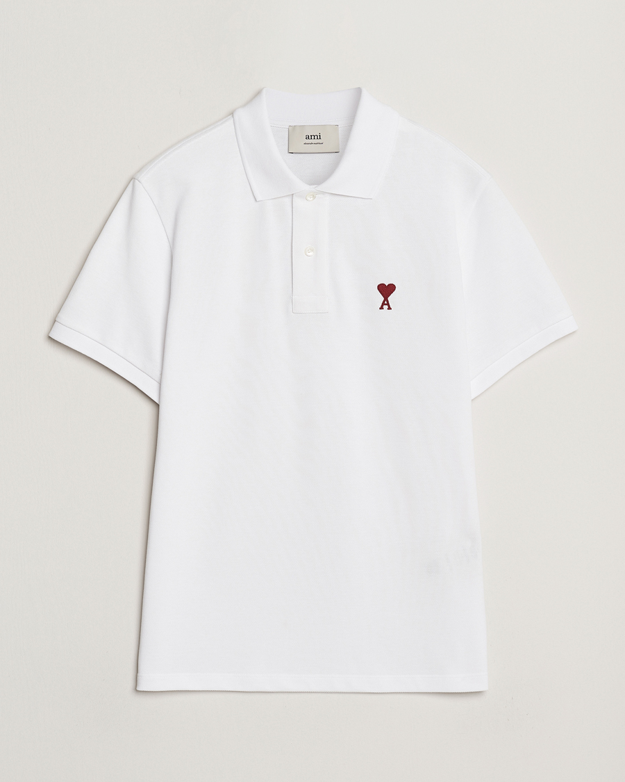Men | Polo Shirts | AMI | Heart Logo Polo White