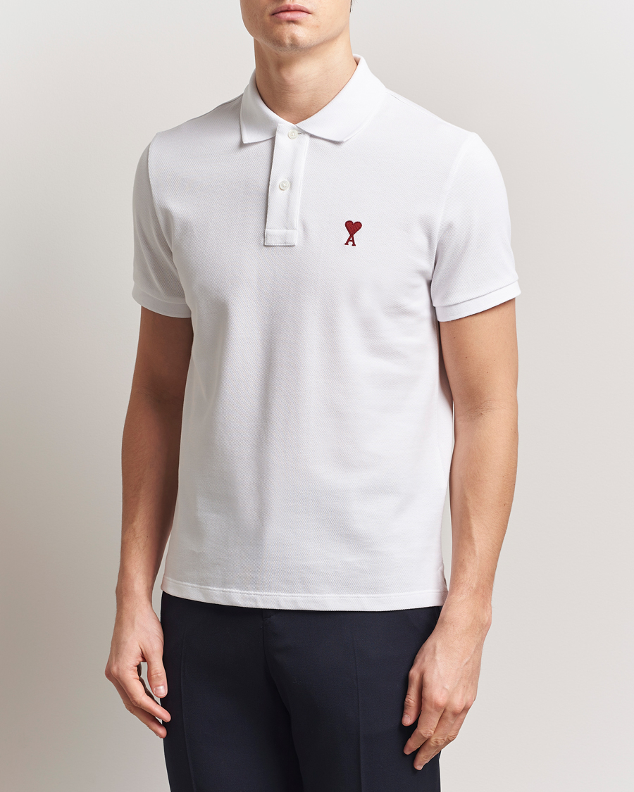 Men | Polo Shirts | AMI | Heart Logo Polo White