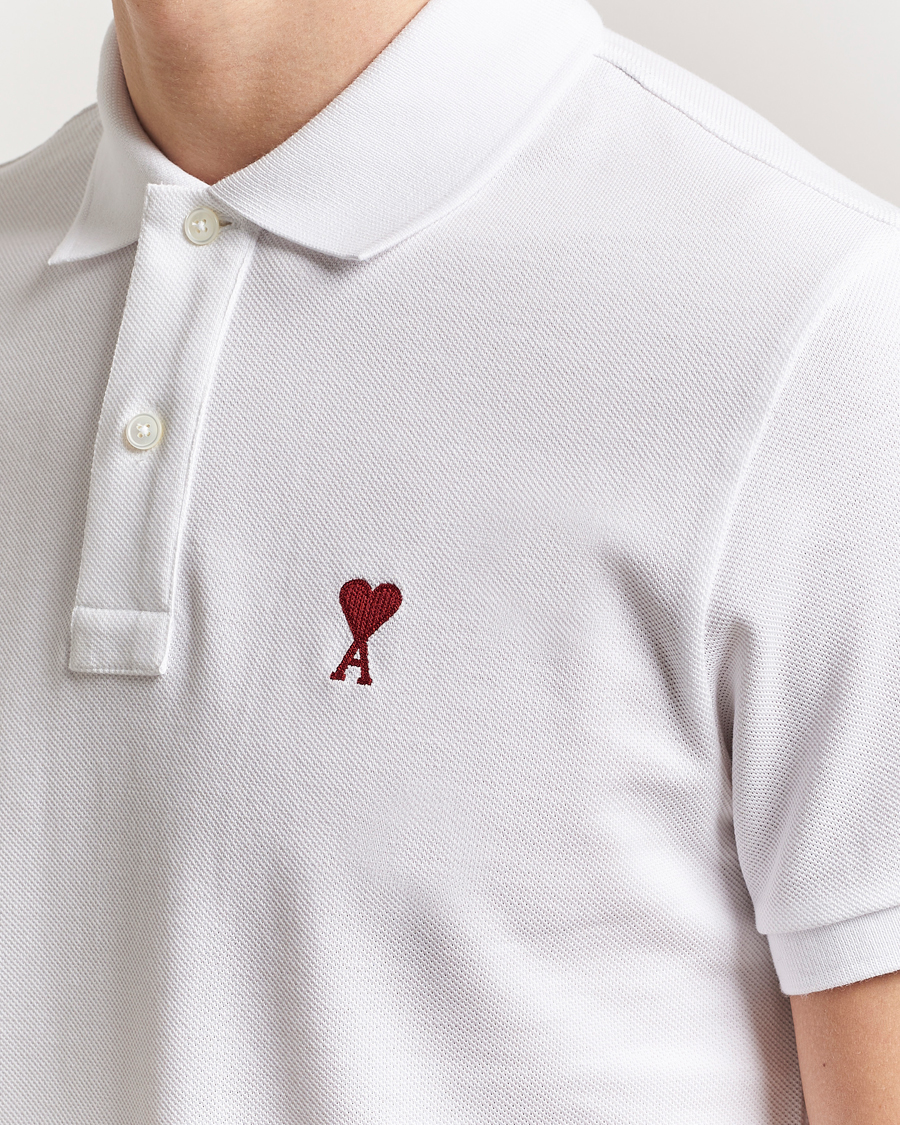 Men | Polo Shirts | AMI | Heart Logo Polo White