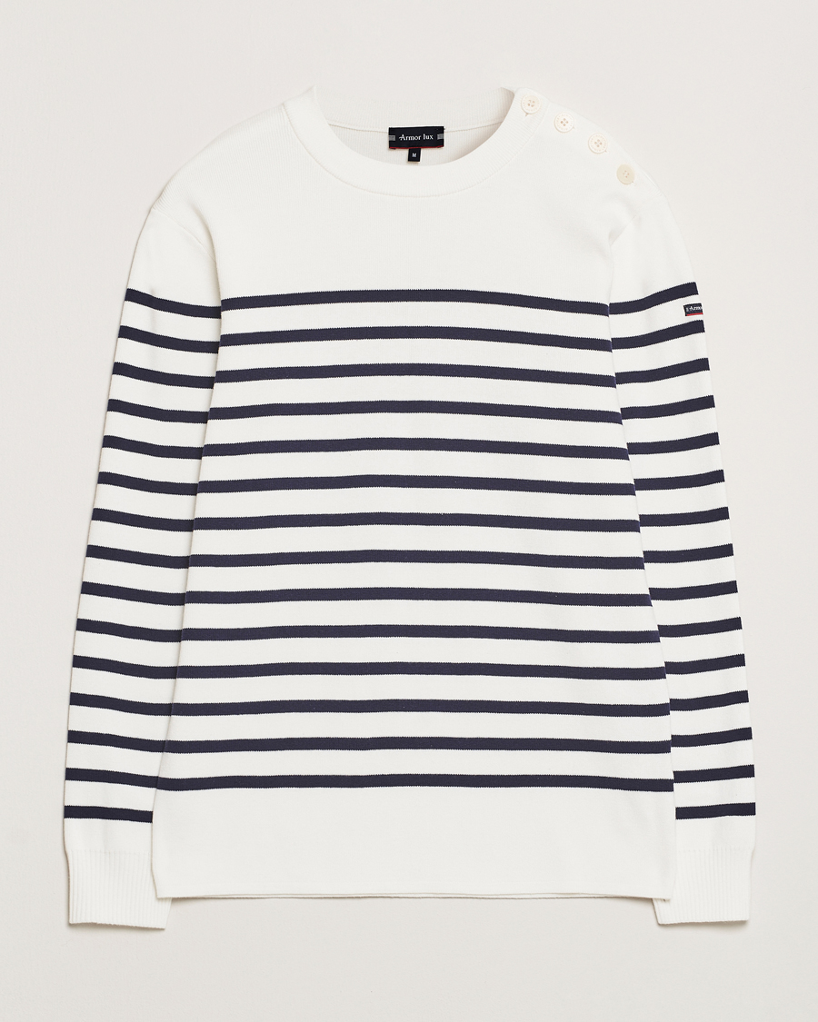 Men | Sweaters & Knitwear | Armor-lux | Groix Striped Sweater Milk/Navy
