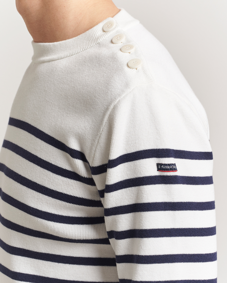 Men | Sweaters & Knitwear | Armor-lux | Groix Striped Sweater Milk/Navy