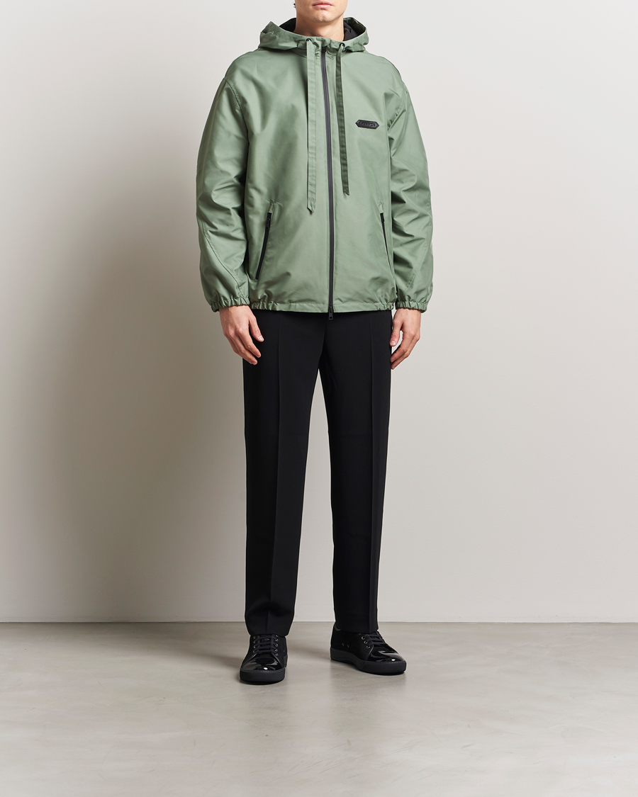 Men | Coats & Jackets | Lanvin | Hooded Windbreaker Sage Green