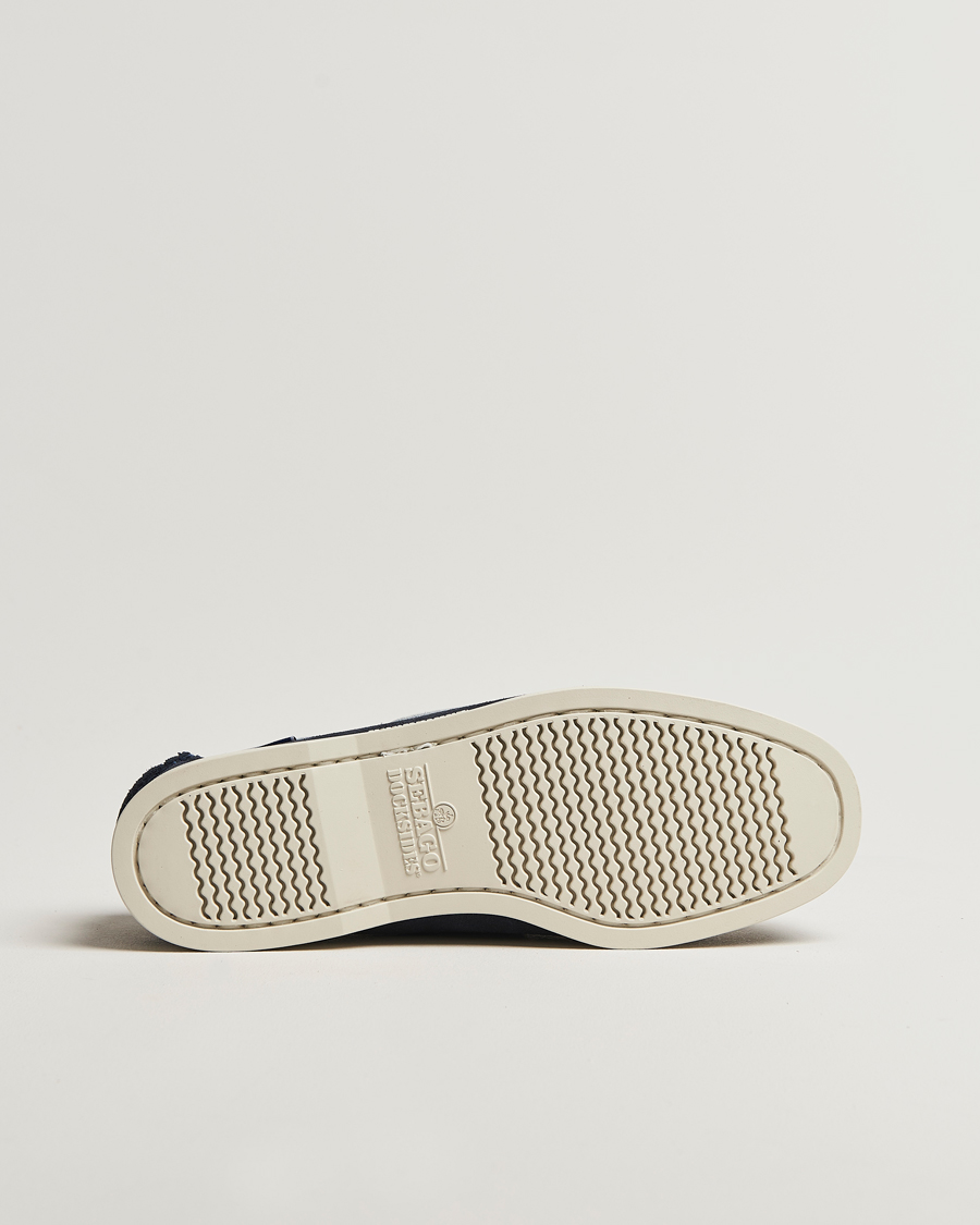 Men | Sebago Docksides Portland Jib Boat Shoe Navy/Grey | Sebago | Docksides Portland Jib Boat Shoe Navy/Grey