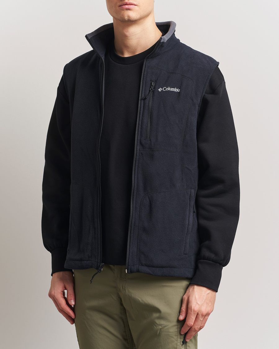 Men | Sweaters & Knitwear | Columbia | Fast Trek Full Zip Fleece Vest Black