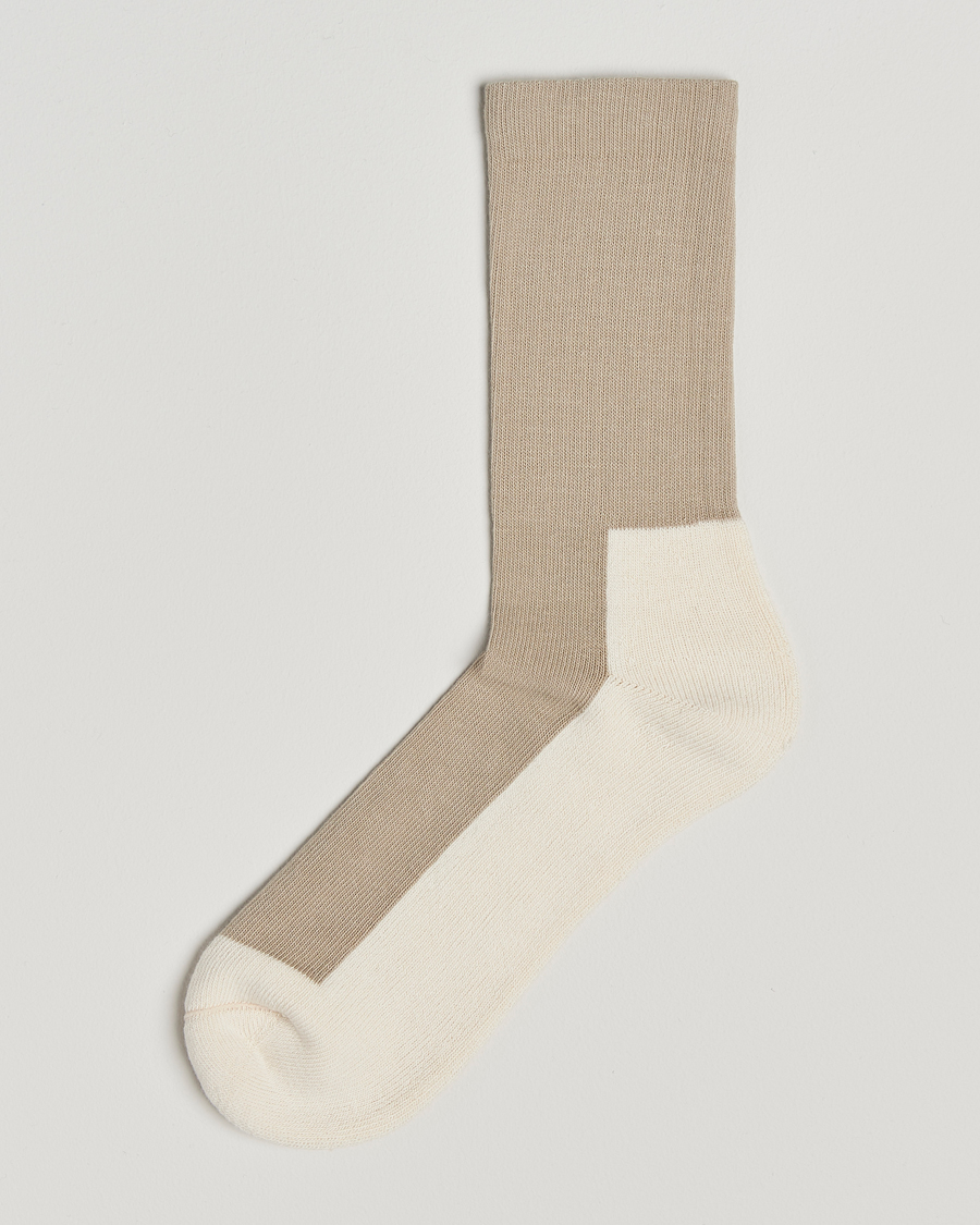 Men | Underwear & Socks | Sweyd | Two Tone Cotton Socks Sand/Off White