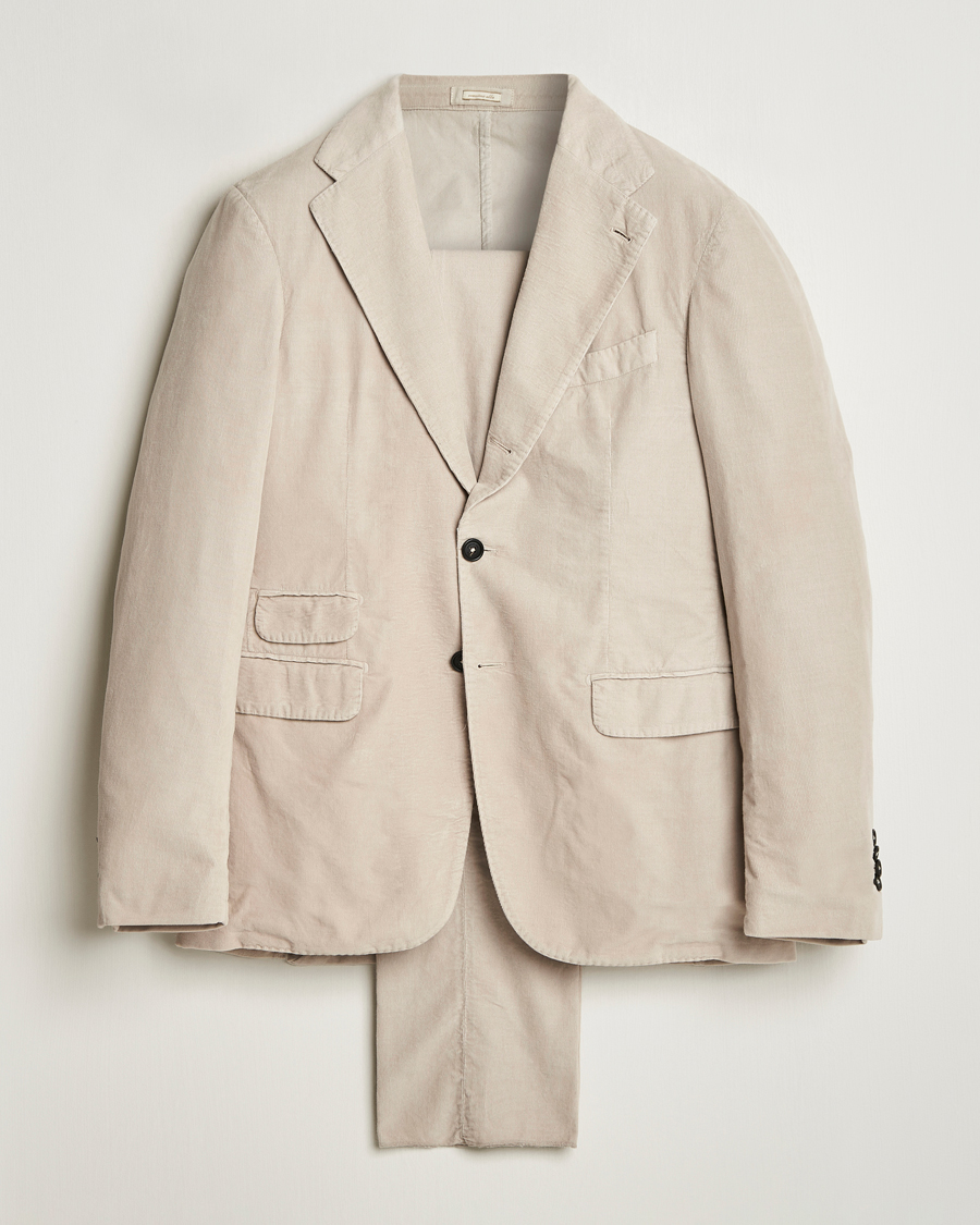 Men | Suits | Massimo Alba | Sloop Baby Corduroy Suit Beige
