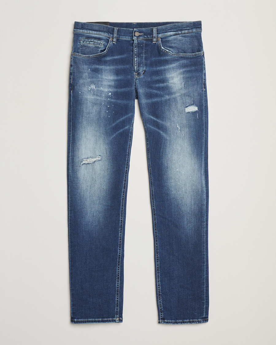 Men | Jeans | Dondup | George Distressed Jeans Dark Blue