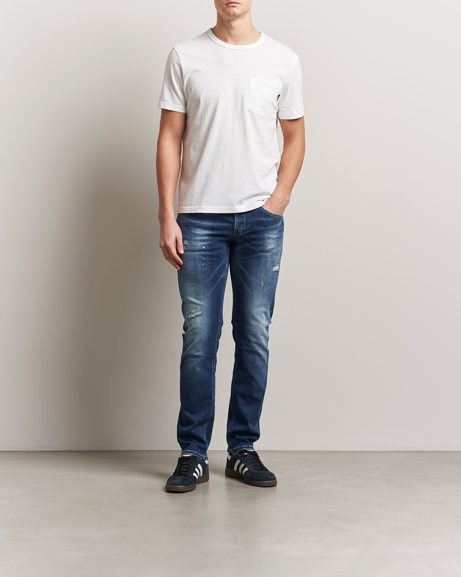 Men | Jeans | Dondup | George Distressed Jeans Dark Blue