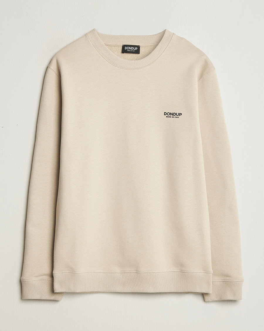 Men | Sweaters & Knitwear | Dondup | Logo Crew Neck Sweatshirt Sand