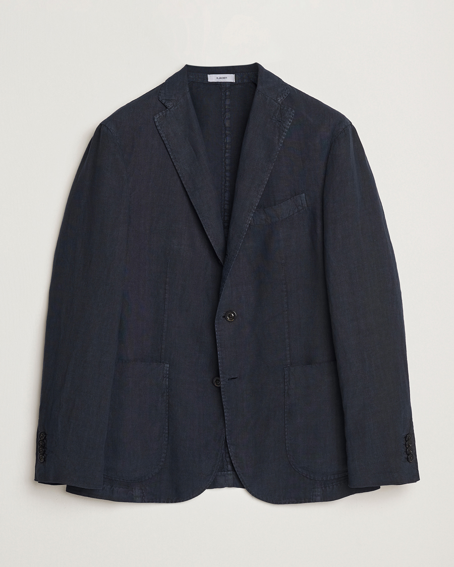 Men | Blazers | Boglioli | K Jacket Linen Blazer Navy