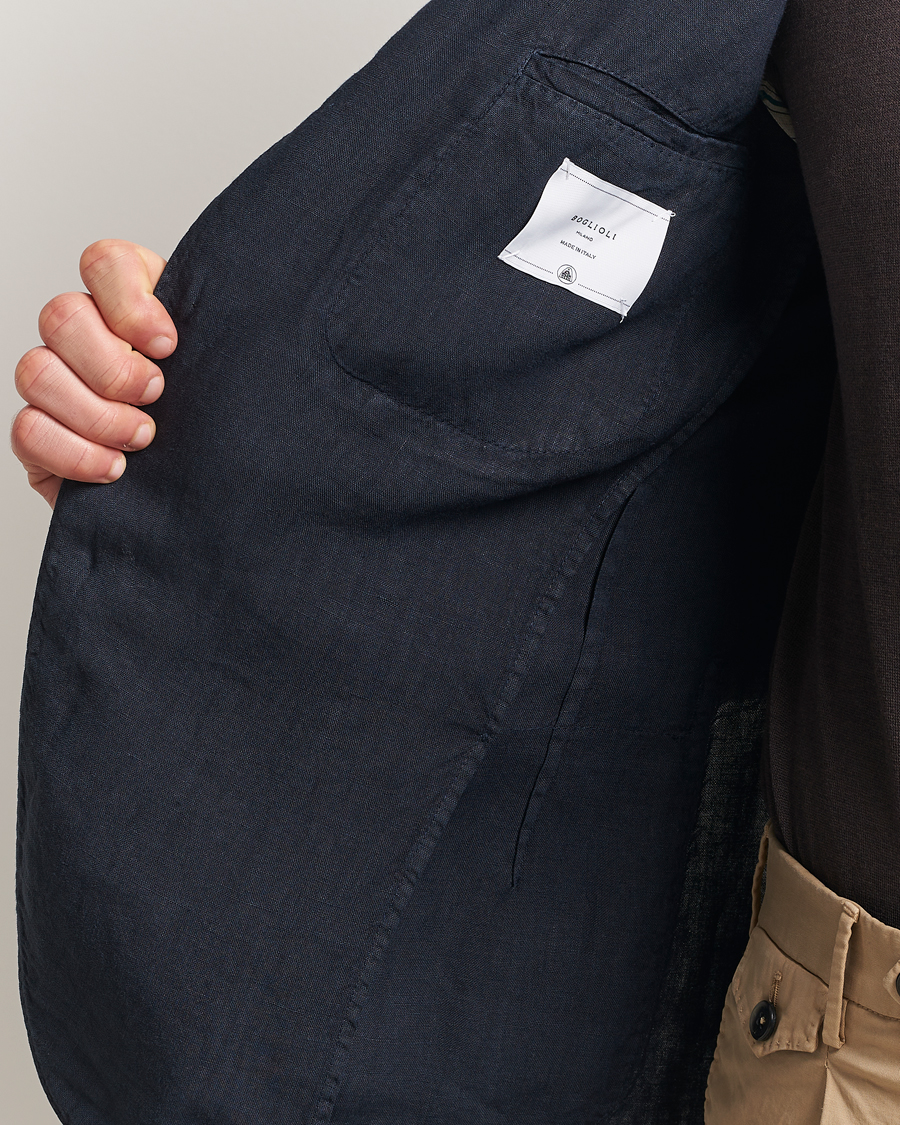 Men | Blazers | Boglioli | K Jacket Linen Blazer Navy