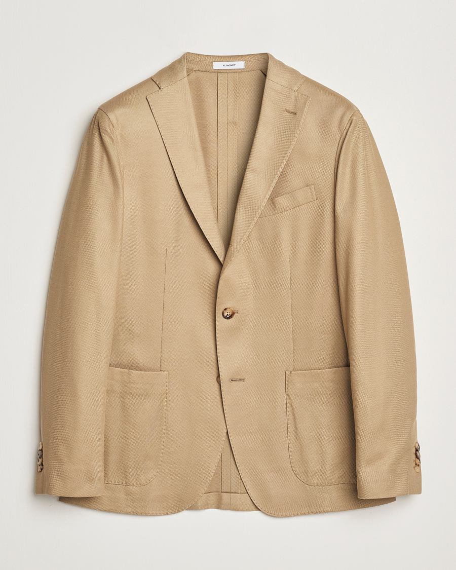 Boglioli K Jacket Hopsack Jersey Blazer Beige at CareOfCarl.com