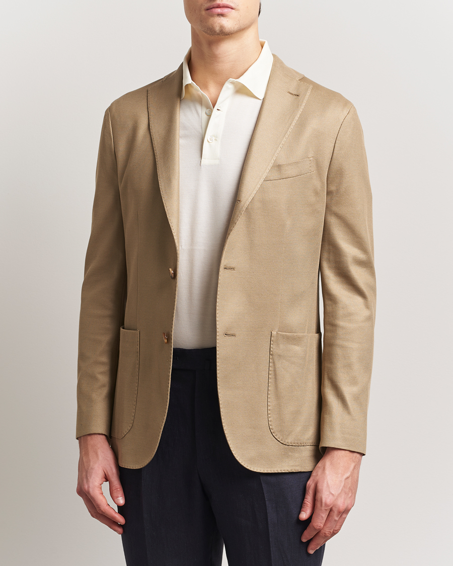 Boglioli K Jacket Hopsack Jersey Blazer Beige at CareOfCarl.com