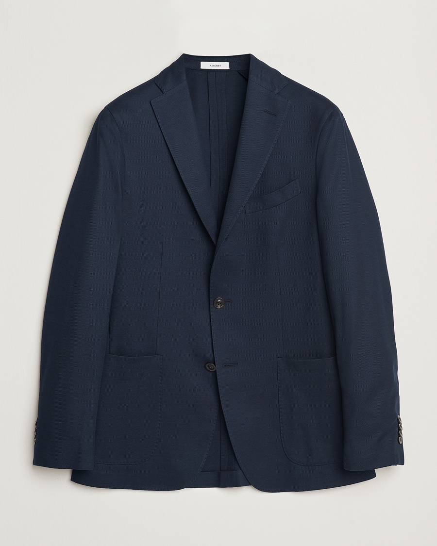 Men | Blazers | Boglioli | K Jacket Hopsack Jersey Blazer Navy