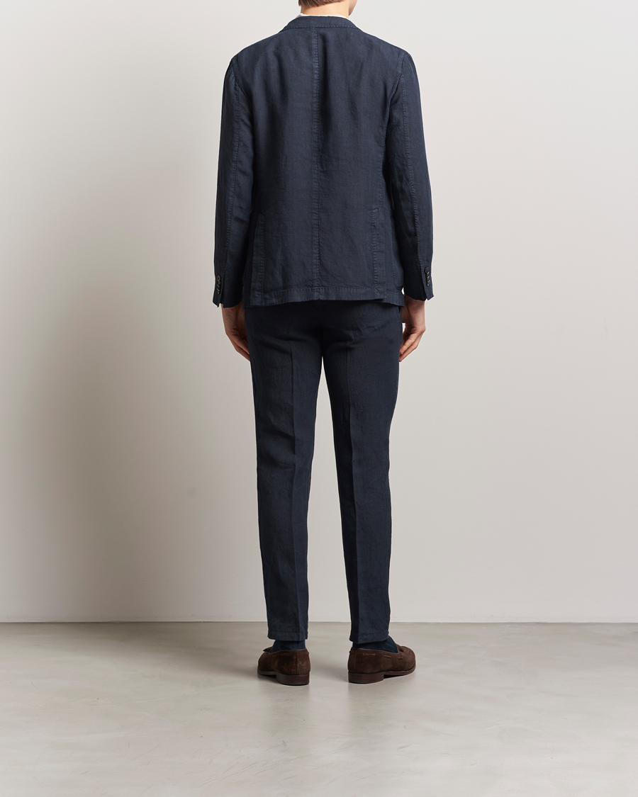 Men | Suits | Boglioli | K Jacket Linen Suit Navy