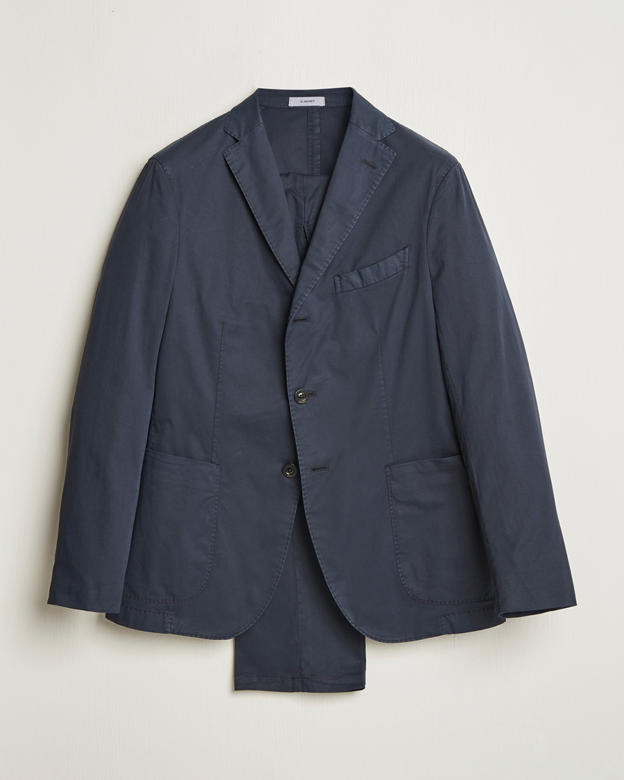Men | Suits | Boglioli | K Jacket Supima Cotton Suit Navy