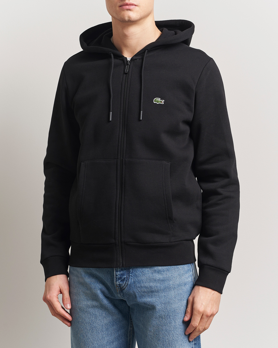 Men | Sweaters & Knitwear | Lacoste | Full Zip Hoodie Black