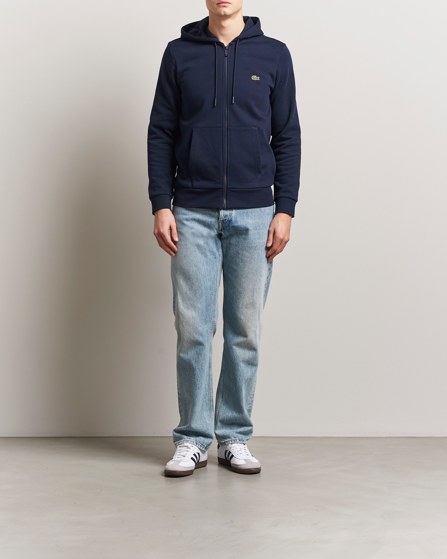 Men | Sweaters & Knitwear | Lacoste | Full Zip Hoodie Navy Blue