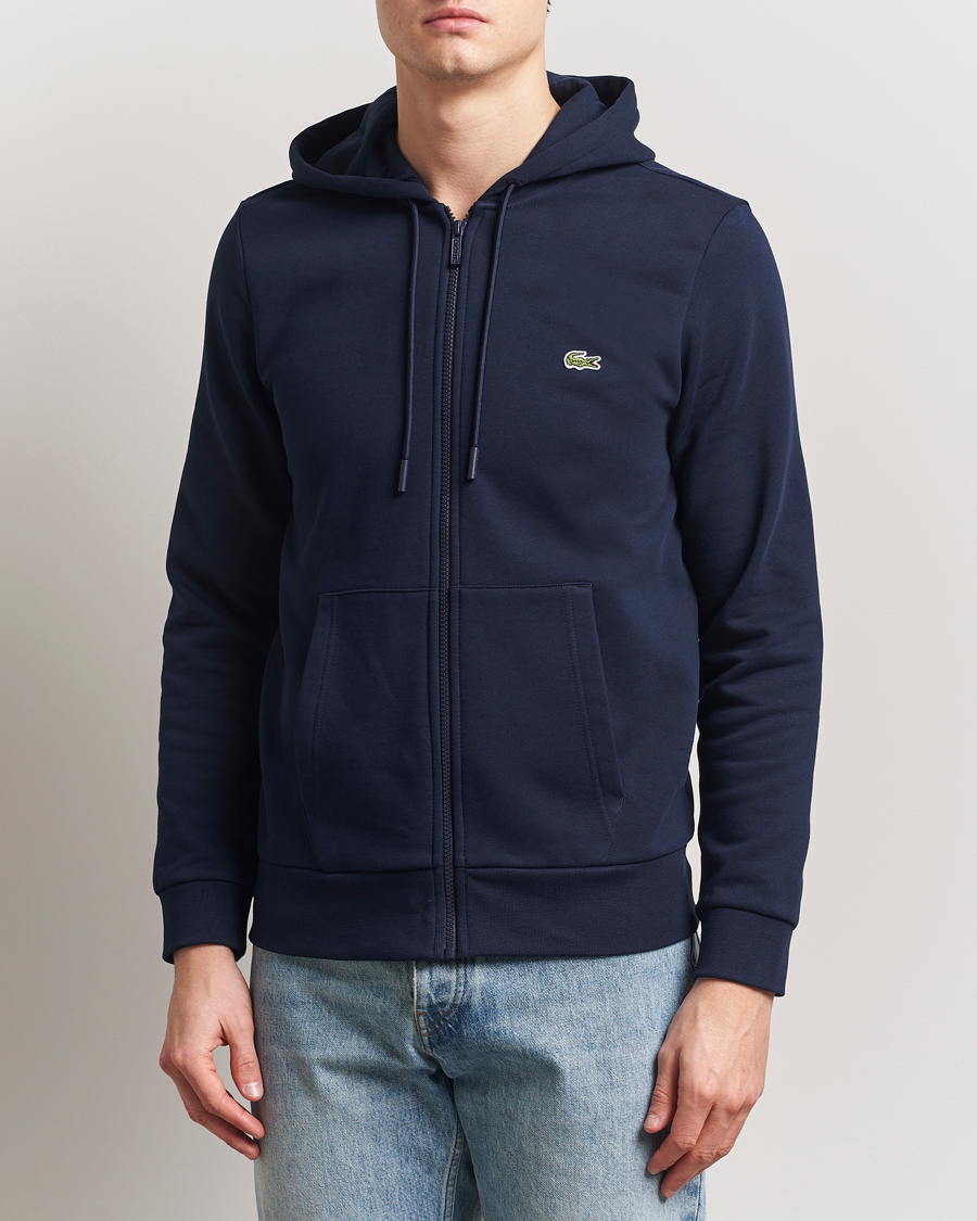 Men | Sweaters & Knitwear | Lacoste | Full Zip Hoodie Navy