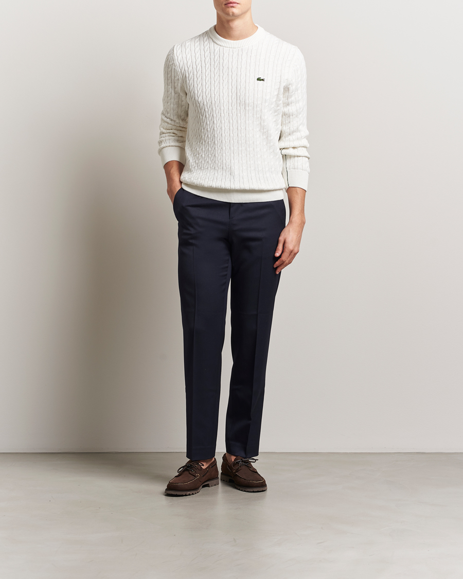 Men | Sweaters & Knitwear | Lacoste | Cotton Cable Sweater Flour