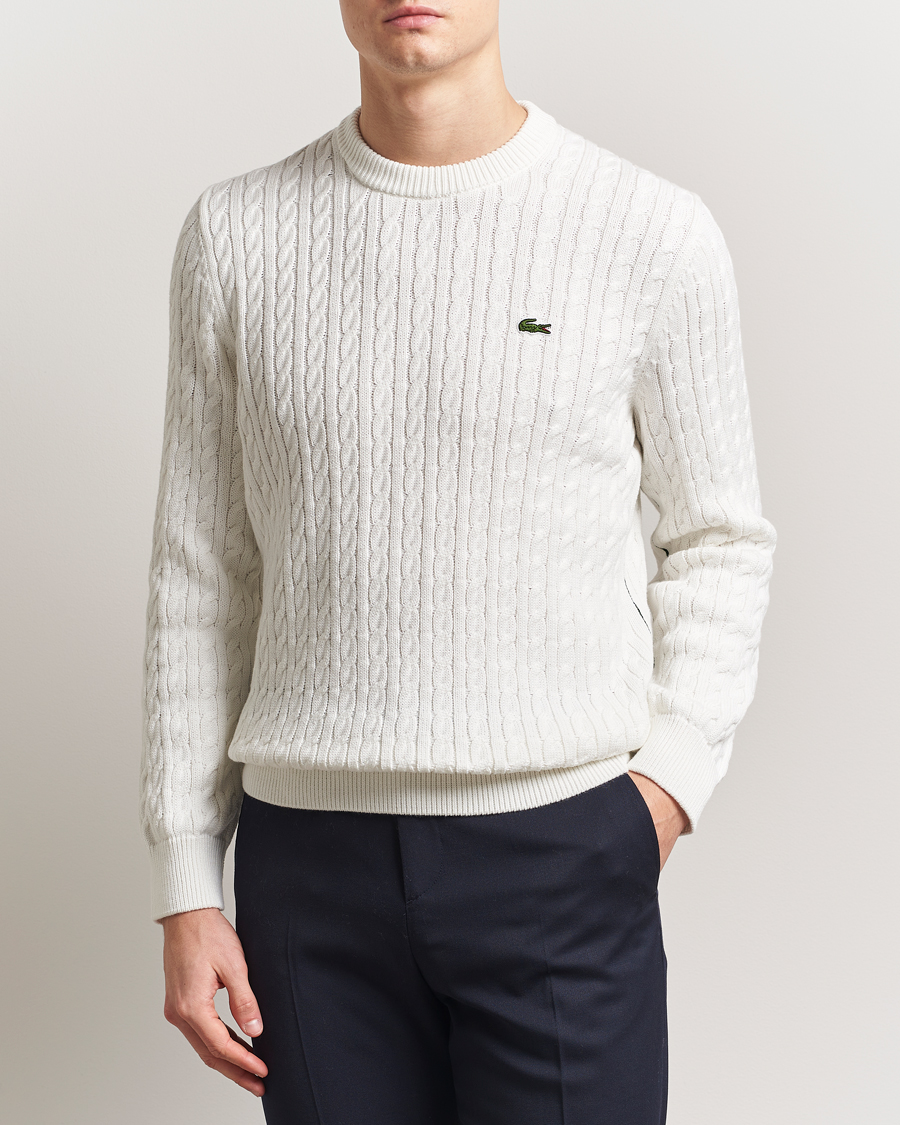 Men | Sweaters & Knitwear | Lacoste | Cotton Cable Sweater Flour