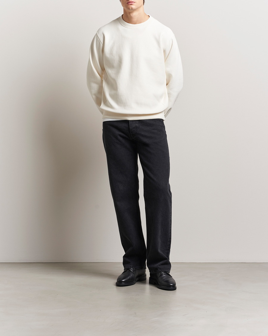 Men | Sweaters & Knitwear | Nudie Jeans | Hasse Crew Neck Sweatshirt Ecru