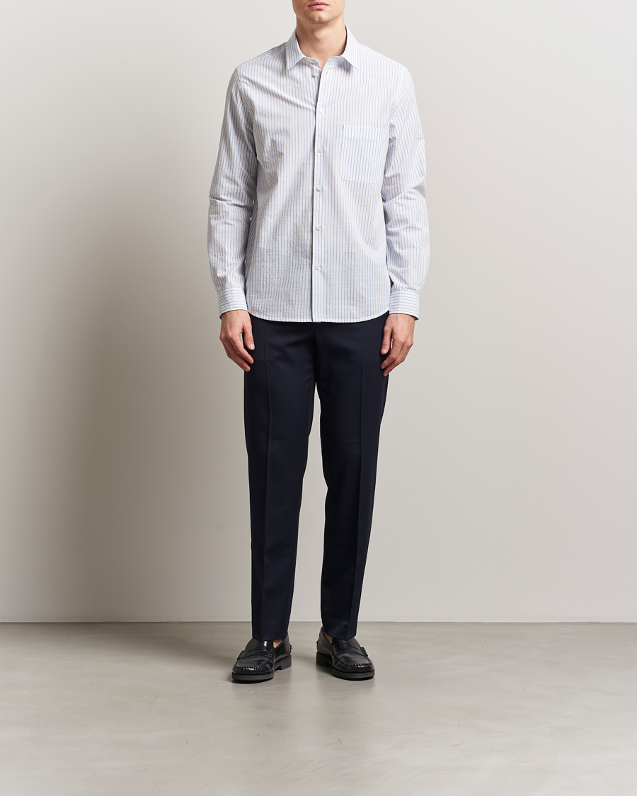Men | Shirts | Samsøe Samsøe | Ryan Cotton Striped Shirt Blue/White