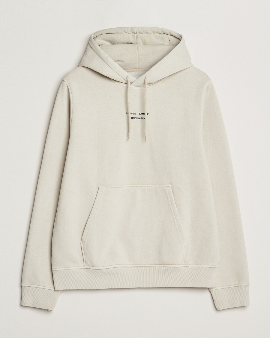 Men | Sweaters & Knitwear | Samsøe Samsøe | Marcus Center Logo Hoodie Moonstruck