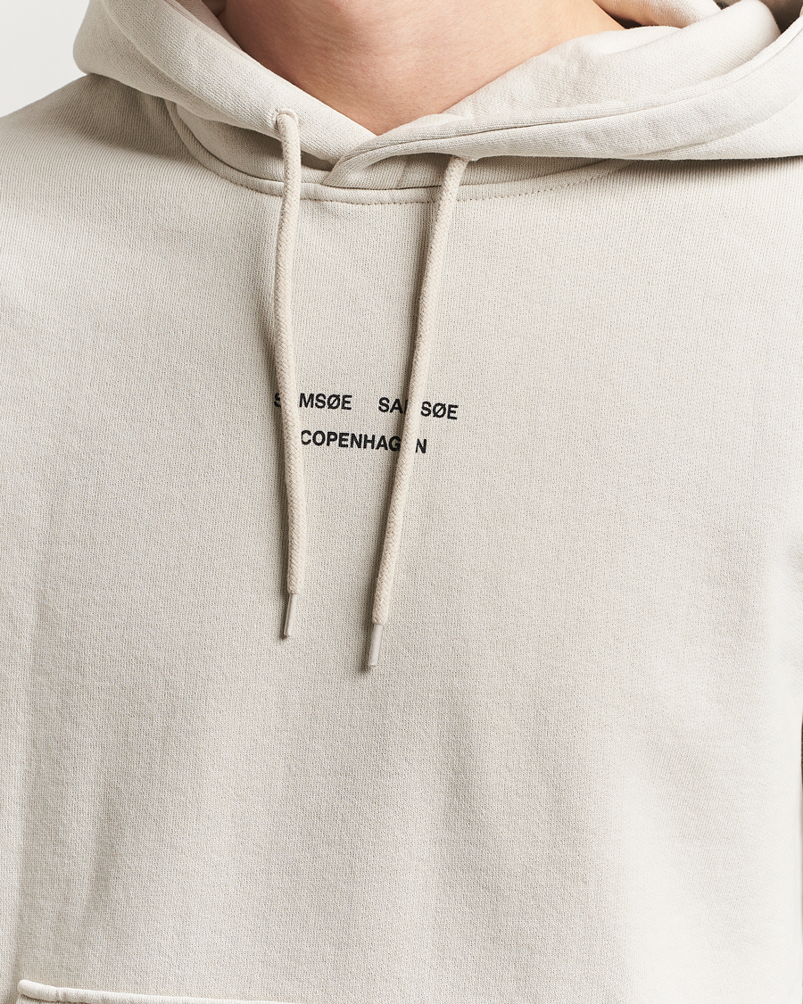Men | Sweaters & Knitwear | Samsøe Samsøe | Marcus Center Logo Hoodie Moonstruck