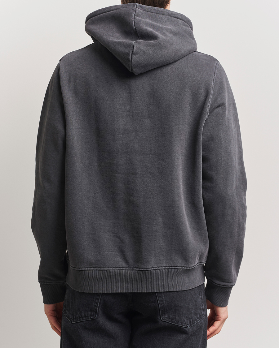 Men | Sweaters & Knitwear | Samsøe Samsøe | Marcus Center Logo Hoodie Washed Black