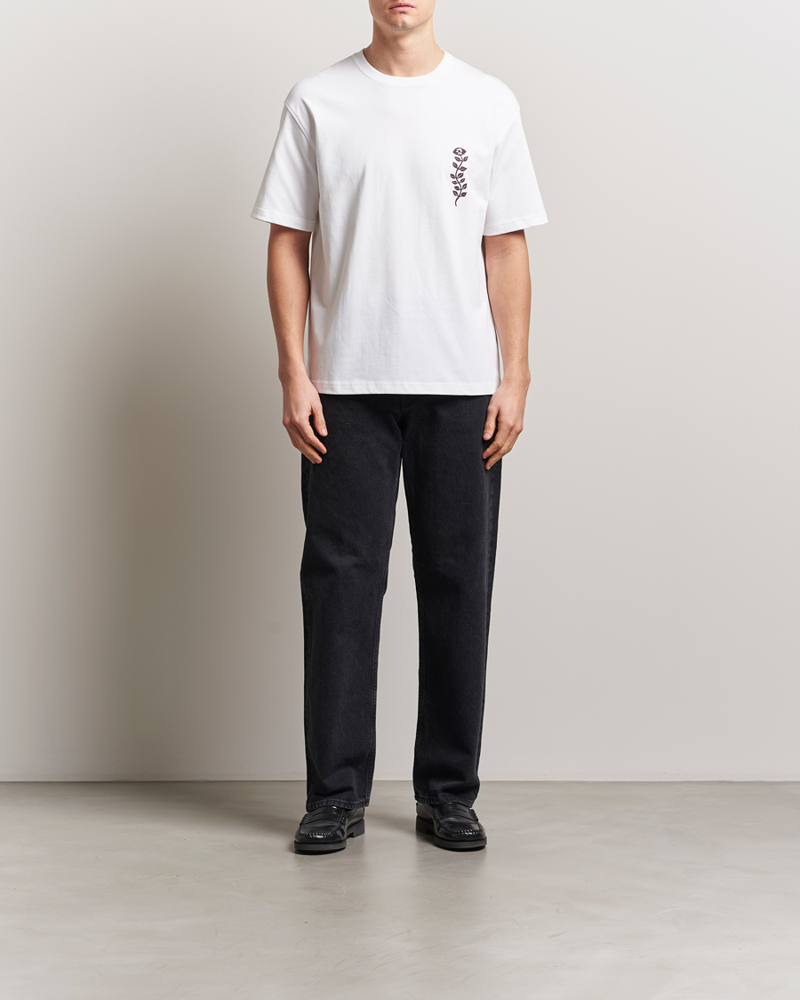 Men | T-Shirts | Samsøe Samsøe | Time Printed Crew Neck T-Shirt White