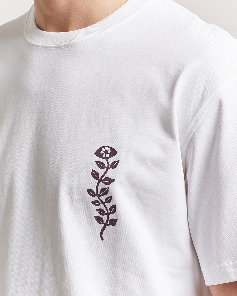 Men | T-Shirts | Samsøe Samsøe | Time Printed Crew Neck T-Shirt White