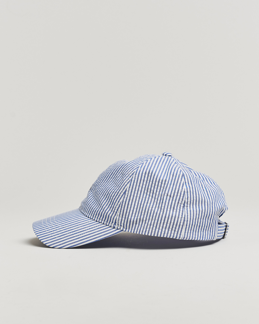 Men | GANT Striped Seersucker Cap Rich Blue | GANT | Striped Seersucker Cap Rich Blue