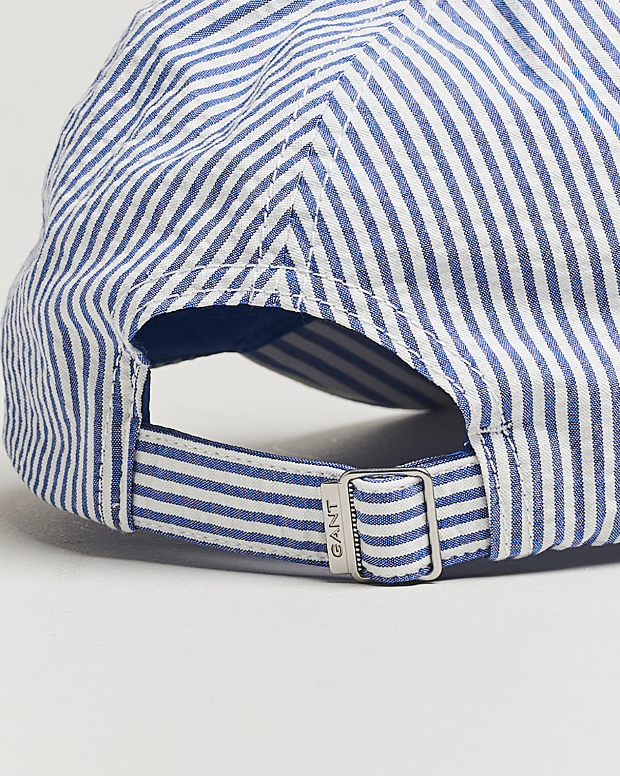 Men | GANT Striped Seersucker Cap Rich Blue | GANT | Striped Seersucker Cap Rich Blue